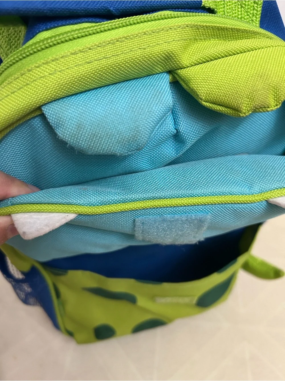 Kids Rolling Backpack - Blue & Green Dino Design mini suitcase small little kids